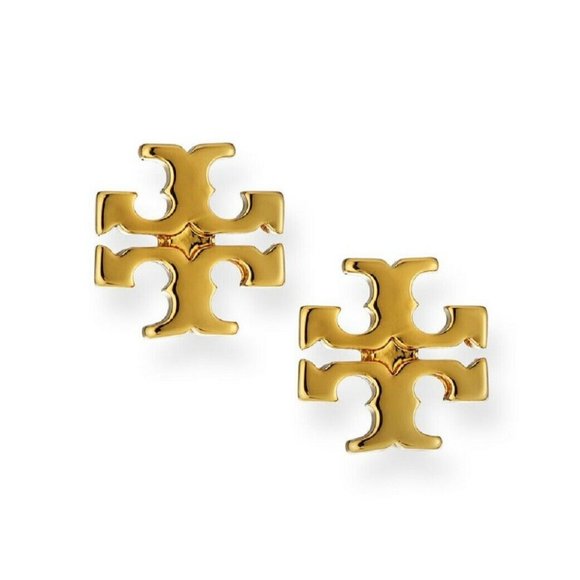 TORY BURCH Jewelry - Tory Burch 14K Gold-Plated T-Logo Stud Earrings